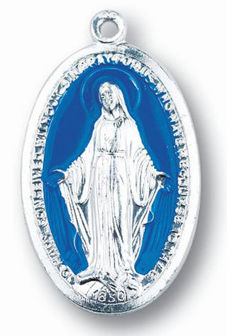 Aluminum Blue Enamel Miraculous Medal 25-Pack
