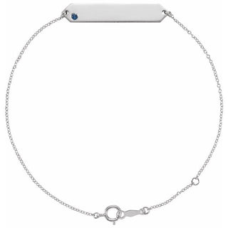 Sterling Silver Lab-Grown Blue Sapphire Geometric 7-8" Bracelet