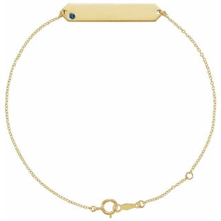 14K Yellow Lab-Grown Blue Sapphire Geometric 7-8" Bracelet