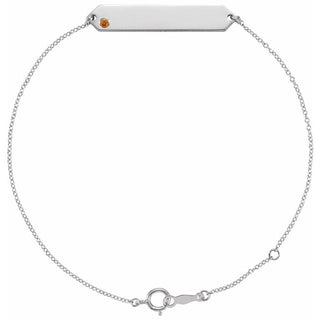 14K White Natural Citrine Geometric 7-8" Bracelet