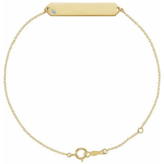 14K Yellow .03 CT Natural Diamond Geometric 7-8" Bracelet