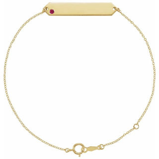 14K Yellow Lab-Grown Ruby Geometric 7-8" Bracelet