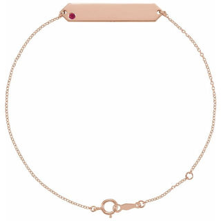 14K Rose Natural Ruby Geometric 7-8" Bracelet