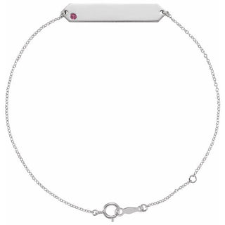 Sterling Silver Natural Pink Tourmaline Geometric 7-8" Bracelet