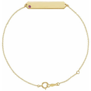 14K Yellow Natural Pink Tourmaline Geometric 7-8" Bracelet