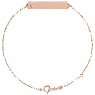 14K Rose Natural White Sapphire Geometric 7-8" Bracelet