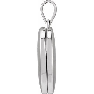 14K White Engravable Oval Locket