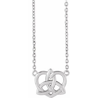 14K White Celtic-Inspired 16-18" Necklace 