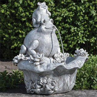11-Inch Frog Garden Fountain Pudgy Pals