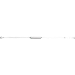 Sterling Silver Natural Emerald Geometric 7-8" Bracelet