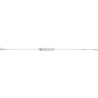Sterling Silver Lab-Grown Ruby Geometric 7-8" Bracelet