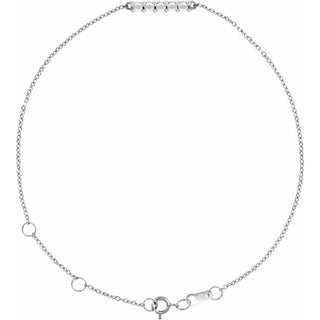 14K White 1/10 CTW Natural Diamond Bar 6 1/2-7 1/2" Bracelet
