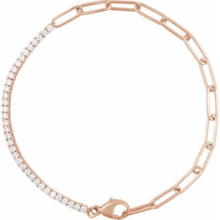 14K Rose 1 CTW Lab-Grown Diamond Line 7 1/2" Bracelet