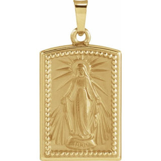 14K Yellow Miraculous Medal Pendant