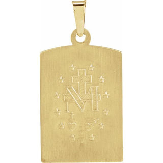 14K Yellow Miraculous Medal Pendant