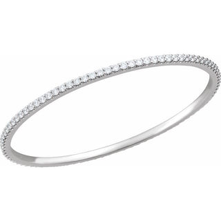 14K White 4 CTW Natural Diamond Stackable Bangle 8" Bracelet