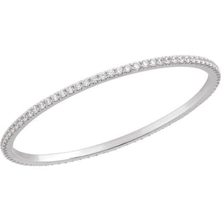 14K White 5 CTW Lab-Grown Diamond Stackable Bangle 8" Bracelet