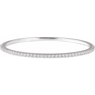 14K White 5 CTW Lab-Grown Diamond Stackable Bangle 8" Bracelet