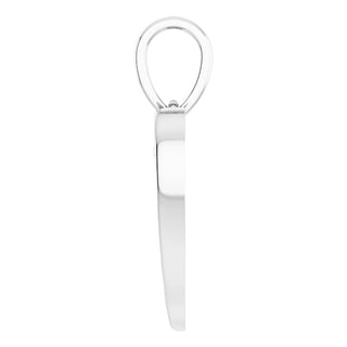 14K White Angel Wing Heart Pendant