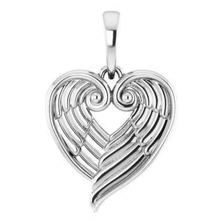 Platinum Angel Wing Heart Pendant
