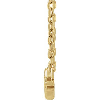 14K Yellow Heart with Angel Wings 18" Necklace