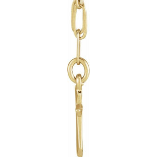 14K Yellow Cross Link 18" Necklace