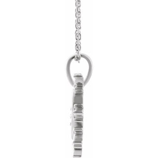 Sterling Silver .03 CT Natural Diamond Heart & Daggers 16-18" Necklace