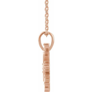 14K Rose .03 CT Natural Diamond Heart & Daggers 16-18" Necklace