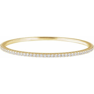 14K Yellow 4 CTW Natural Diamond Stackable Bangle 8" Bracelet
