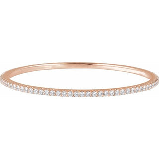 14K Rose 4 CTW Natural Diamond Stackable Bangle 8" Bracelet