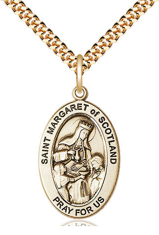 14kt Gold-Filled Saint margaret of scotland medal necklace 11407GF