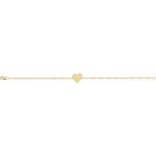 14K Yellow Engravable Heart 7" Bracelet