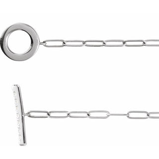 14K White 1/10 CTW Natural Diamond Toggle 7" Bracelet
