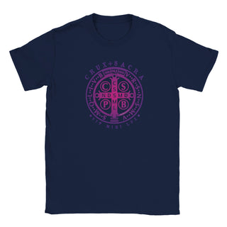 St. Benedict Medal Purple Gradient T-Shirt - view 14