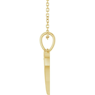 14K Yellow Angel Wing Heart 16-18" Necklace