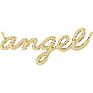 10K Yellow Angel Script Necklace Center