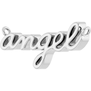 Platinum Angel Script Necklace Center