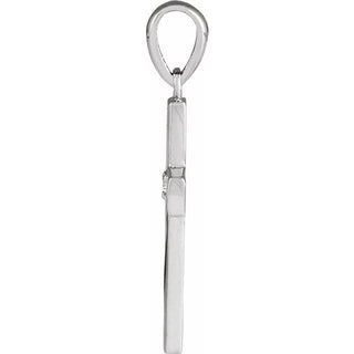 Platinum .015 CT Natural Diamond Engravable Cross Pendant