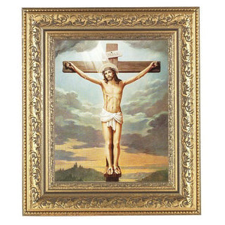 Crucifixion In Antique Gold Frame 10.25X12.25" 8X10 Print