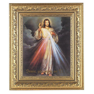 Divine Mercy (Spanish), Antique Gold Frame 10.25X12.25" 8X10 Print