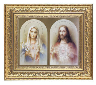The Sacred Hearts In Antique Gold Frame 10.25X12.25" 8X10 Print