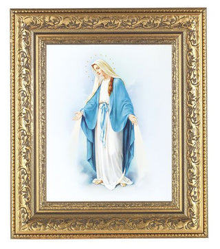 Our Lady Of Grace In Antique Gold Frame 10.25X12.25" 8X10 Print