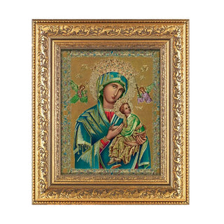 Gold Our Lady Of Perpetual Help Print In 10.23X12.24 Antique Gold Frame