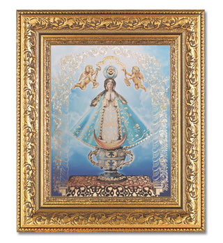 Gold Our Lady Of San Juan Print in 10.23X12.24 Antique Gold Frame