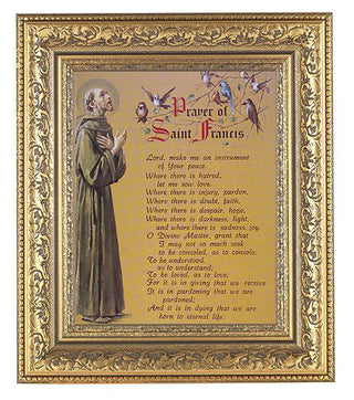 Prayer Of St. Francis In Antique Gold Frame 10.25X12.25" 8X10Prt