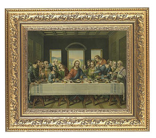 Last Supper In Antique Gold Frame 10.25X12.25" 8X10 Print