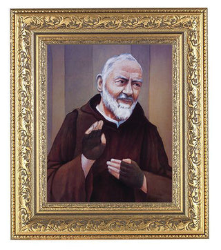 St. Pio In Antique Gold Frame 10.25X12.25" 8X10 Print