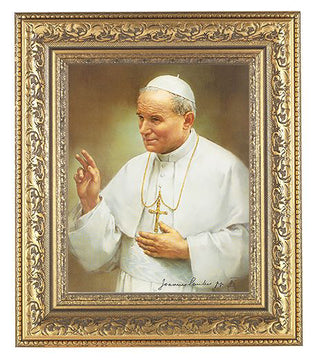 Saint John Paul II In Antique Gold Frame 10.25X12.25" 8X10 Print