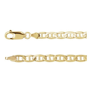 7 Inch Anchor Bracelet With Lobster Clasp 14K Yellow Gold