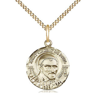 14kt Gold Filled Saint Vincent de Paul Medal Religious Jewelry